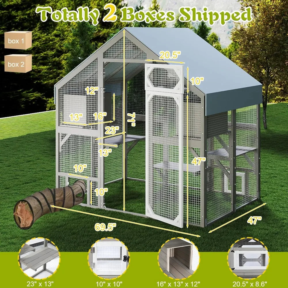 71" Large Cat Enclosure