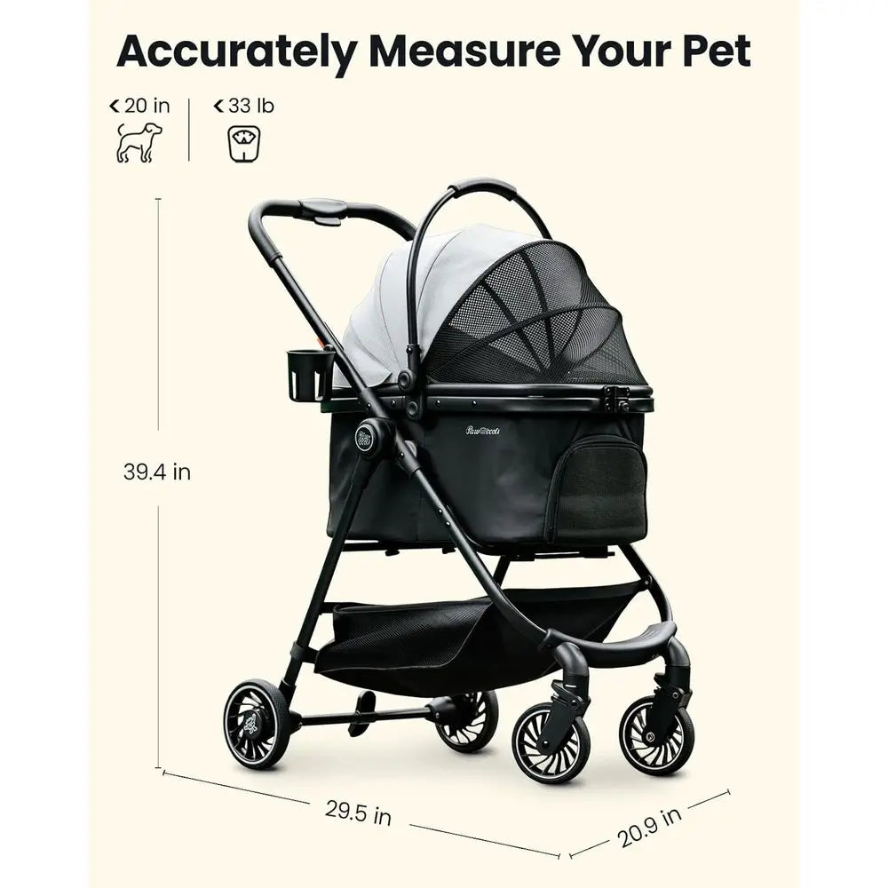 Stroller for Small Pets One-Click Foldable