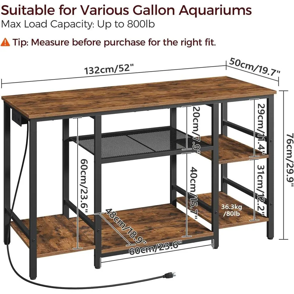 Heavy-Duty 3-Tier Metal Aquarium Stand