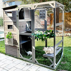 77" L Wooden Cat Enclosure