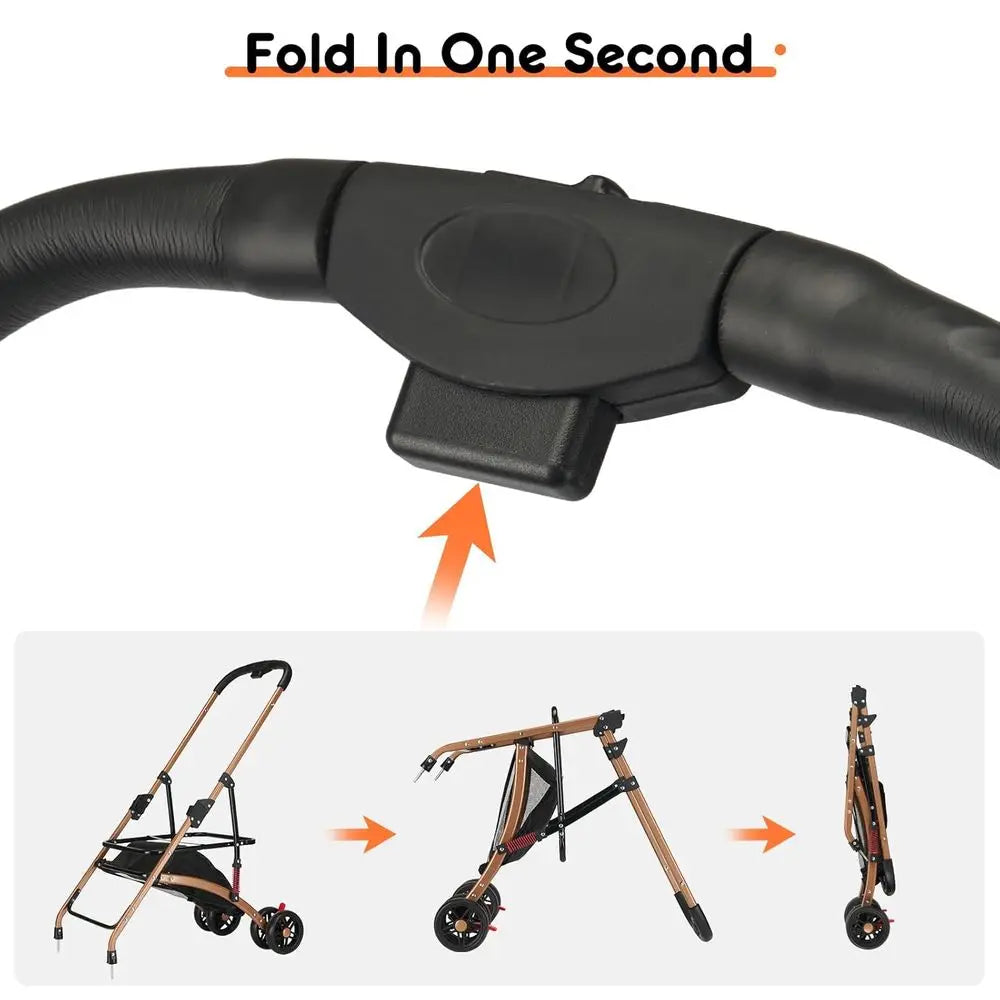 Foldable Pet Stroller for Medium Pets