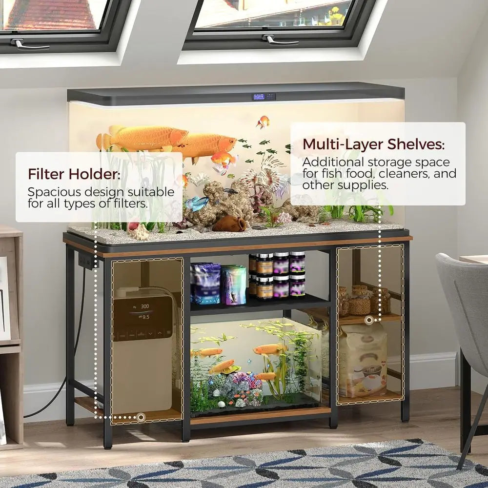 Heavy-Duty 3-Tier Metal Aquarium Stand