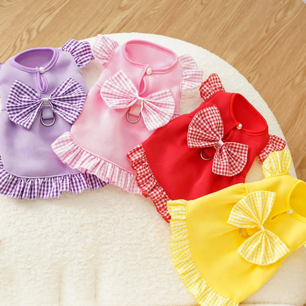 Bow Plaid Princess Dress