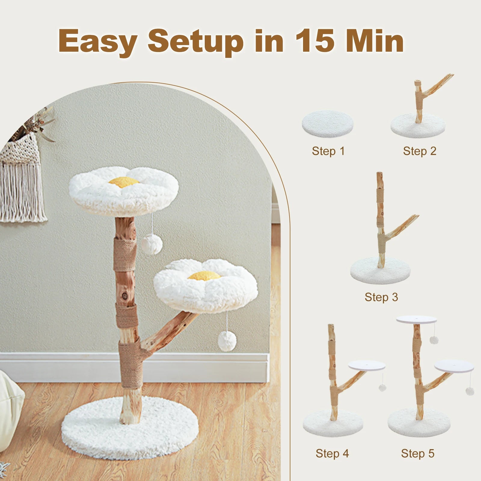 Solid Wood Cat Tree