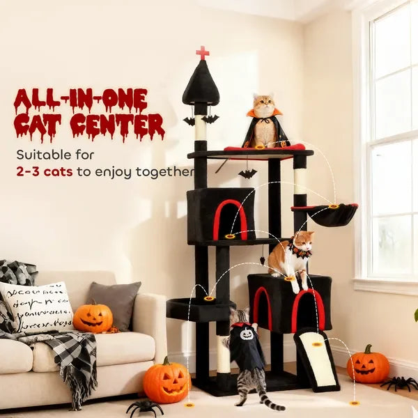 78' Gothic Cat Tree/Coffin Bed