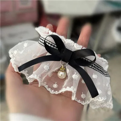 White Lace Bowknot Collar