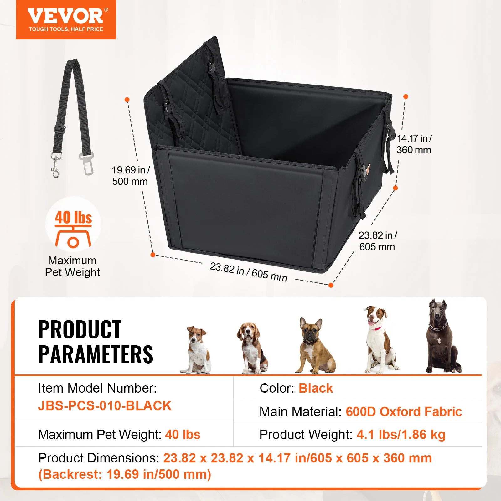 Booster Seat on Car for M/L Dog