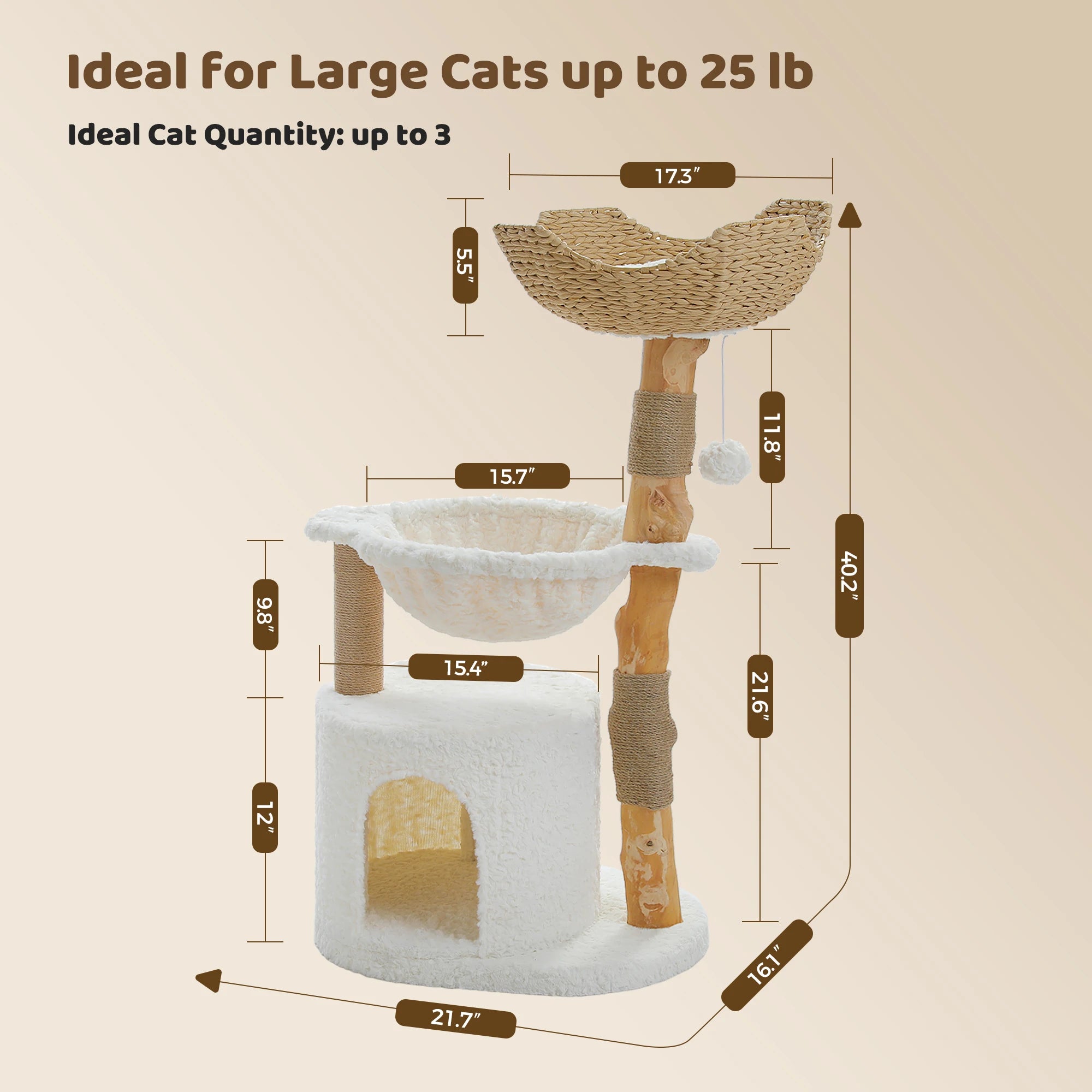 Solid Wood Cat Tree
