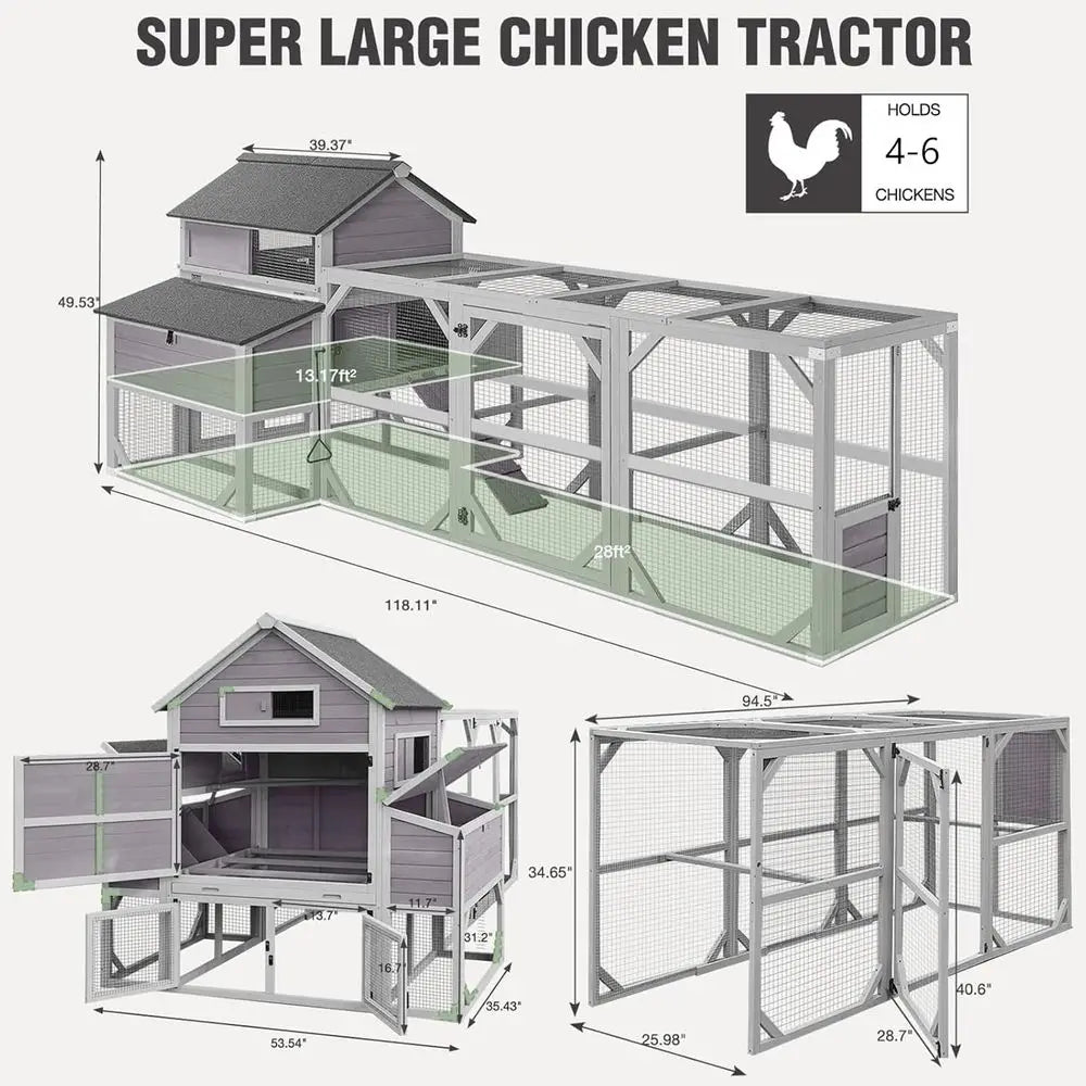 Chicken Coop with 6 Nesting Boxes