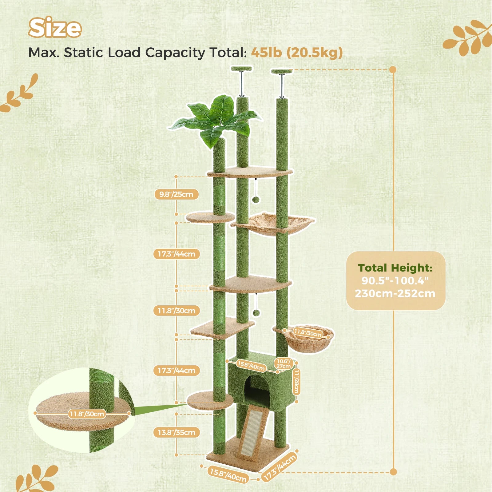 Height Adjustable Cat Tree