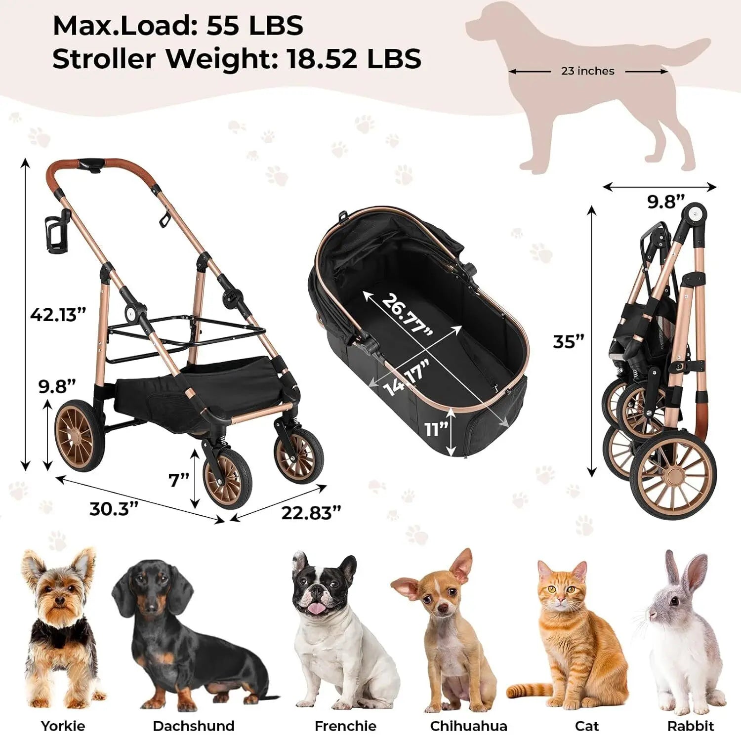High Wheels Pet Stroller