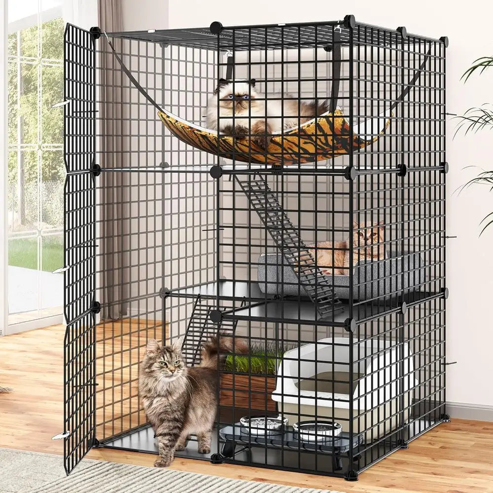 Metal Cat Cage 3-Tiers