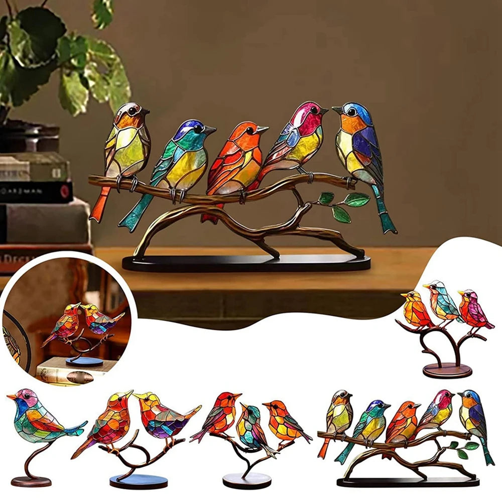 Colored Glass Birds
