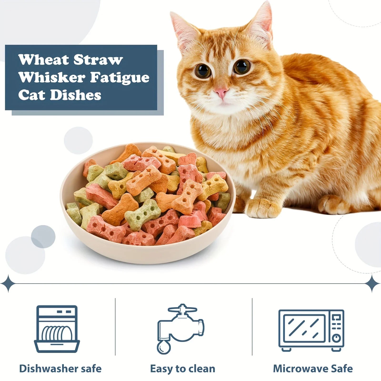 Pack of 4 whisker-friendly cat bowls