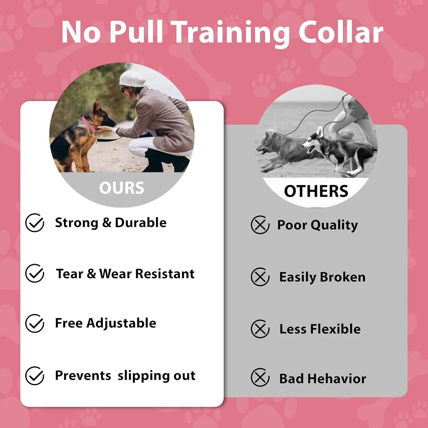 Adjustable Martingale Dog Collar, Reflective