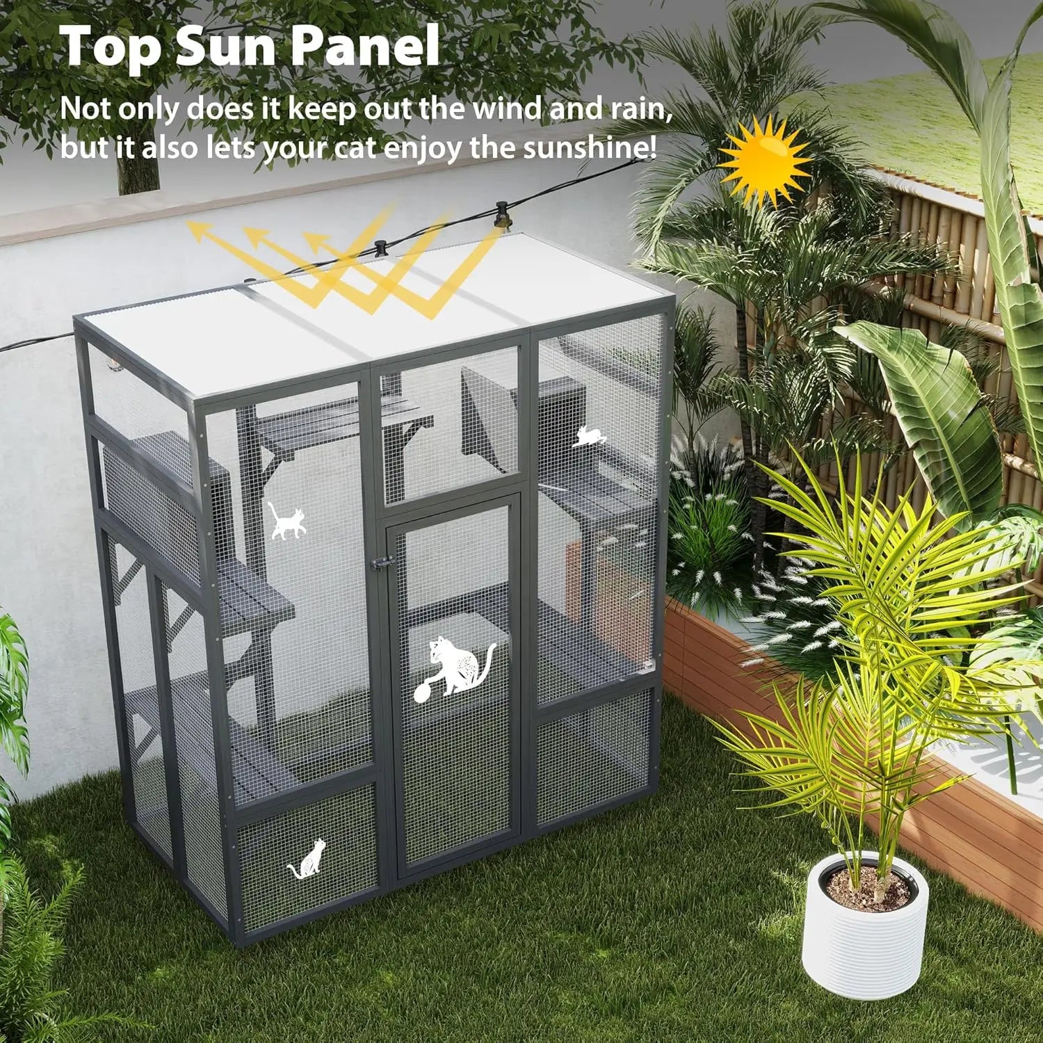 70" Large Spacious Wooden Enclosure