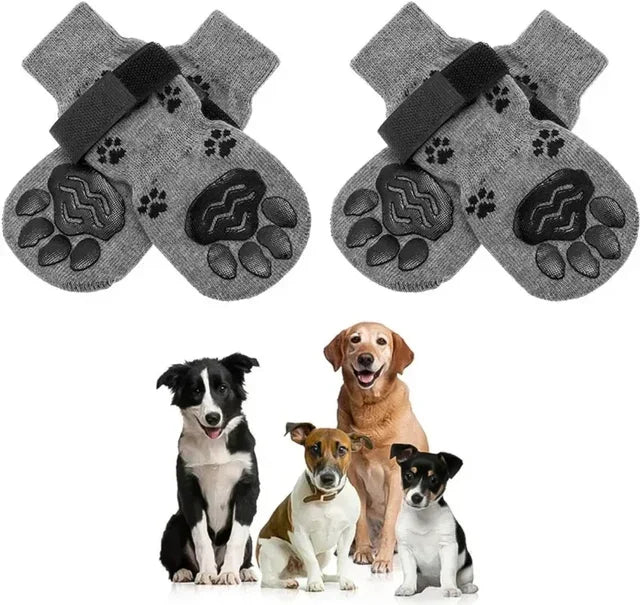 4pcs  Anti-Slip Dog Socks