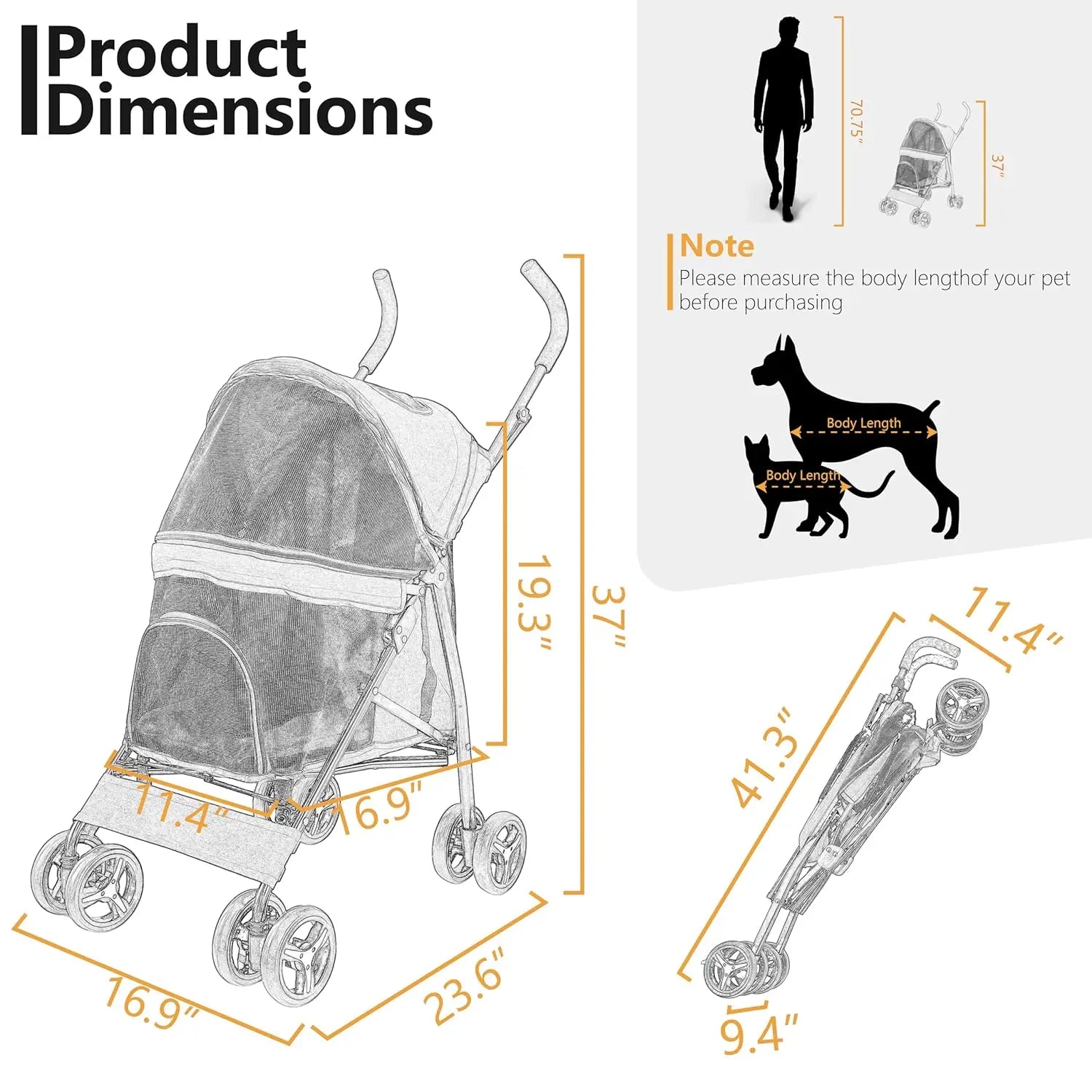 Pet Stroller for S/M Dogs