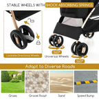 Pet Stroller Black/Rose/Gold, Detachable