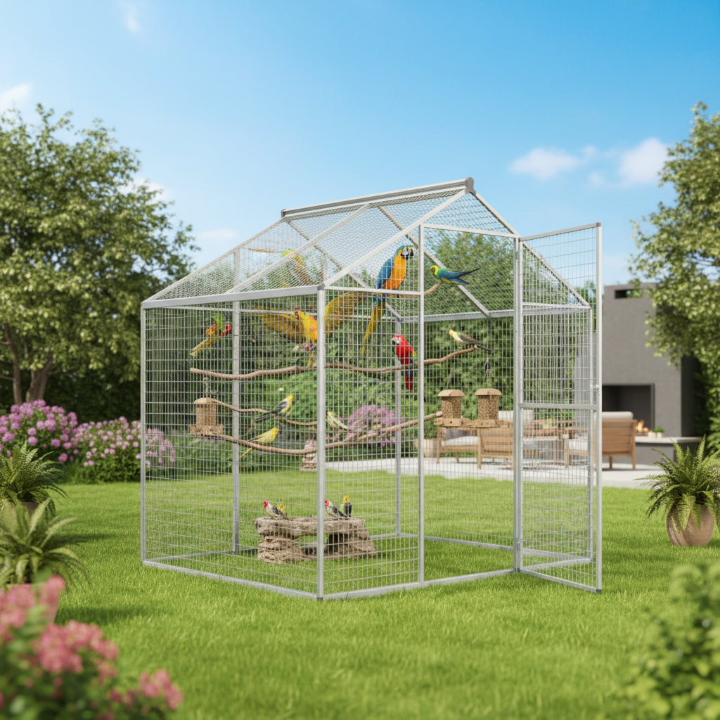 Outdoor aluminum aviary