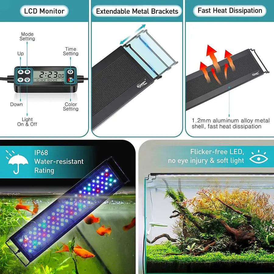 Auto On Off LED Aquarium Light