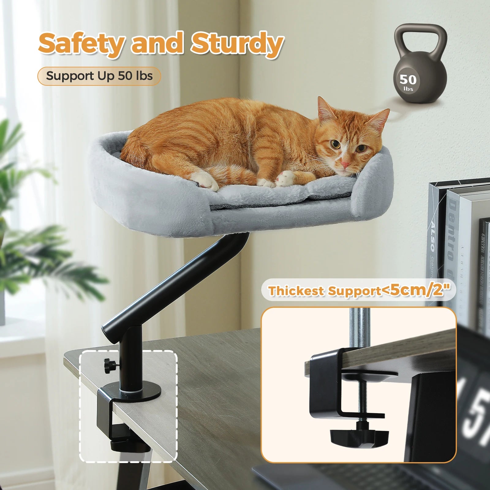 Cat Desk Bed, 360° Rotatable