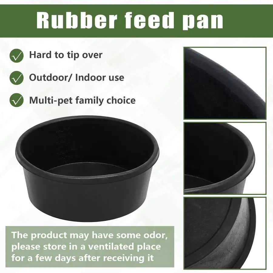 4 Pcs Rubber Feeder Pan