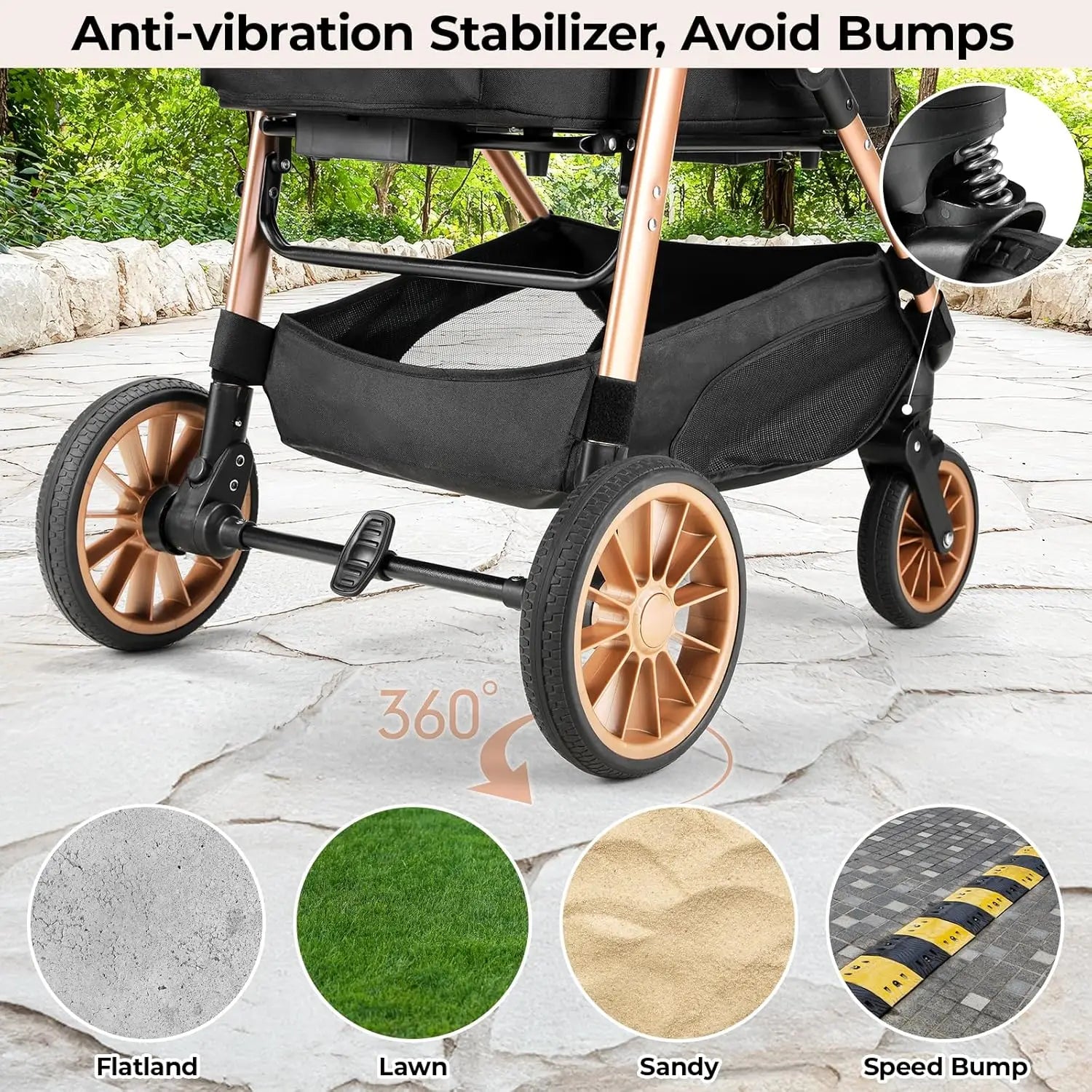 High Wheels Pet Stroller