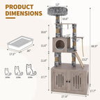 66.9" Cat Tree/Litter Box Enclosure