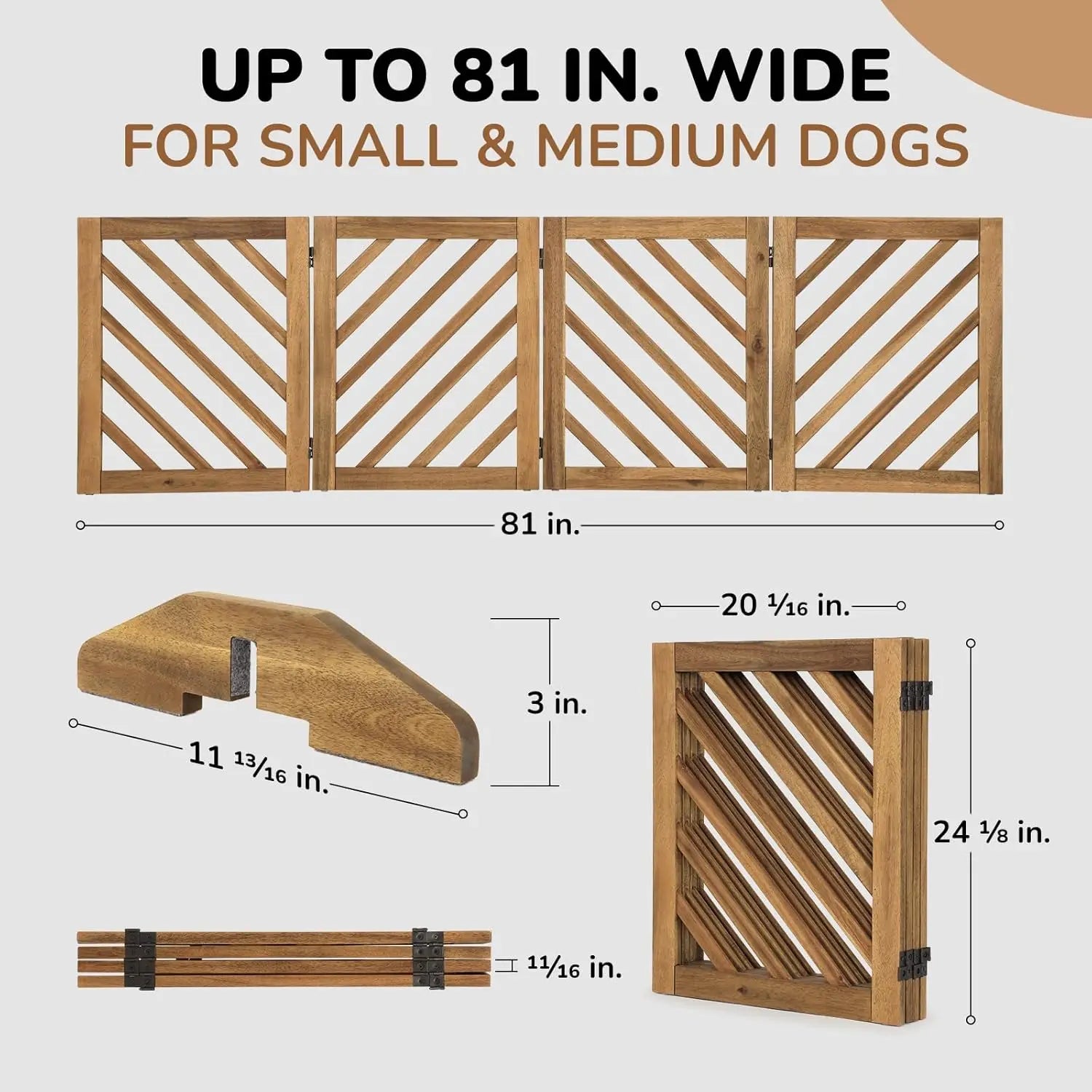 Solid Acacia Wood Dog Gate