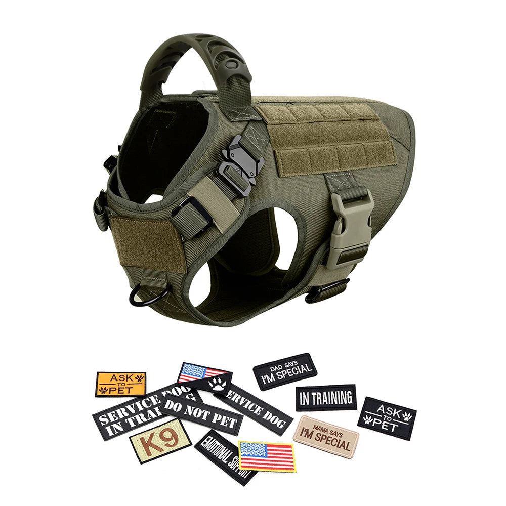 Military Large Dog Harness Collar