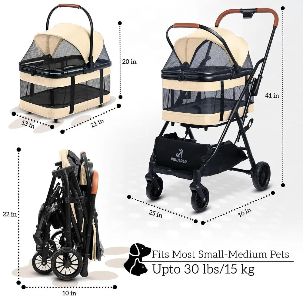 Pet Stroller/Detachable Carrier
