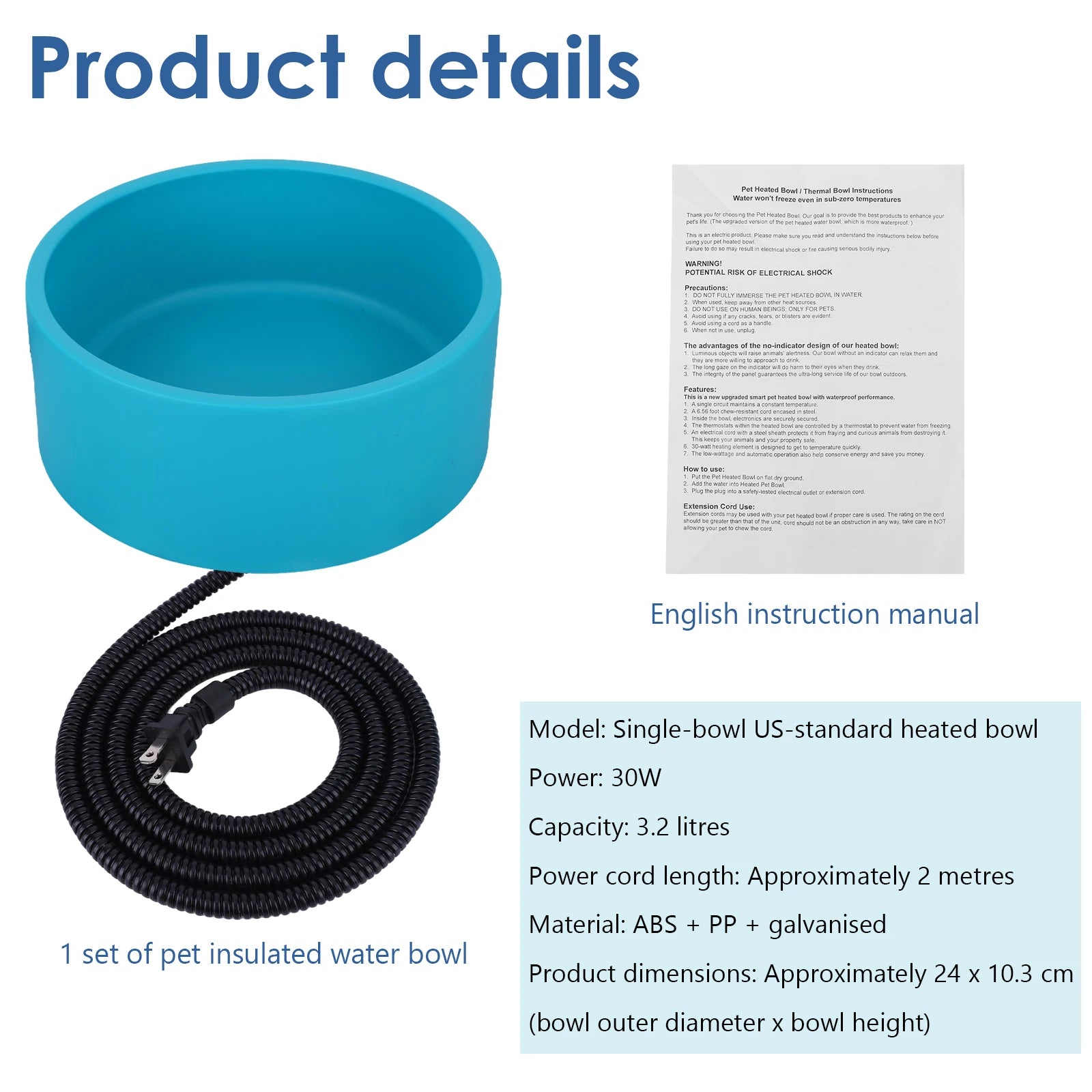 Outdoor Thermal Pet water Bowl