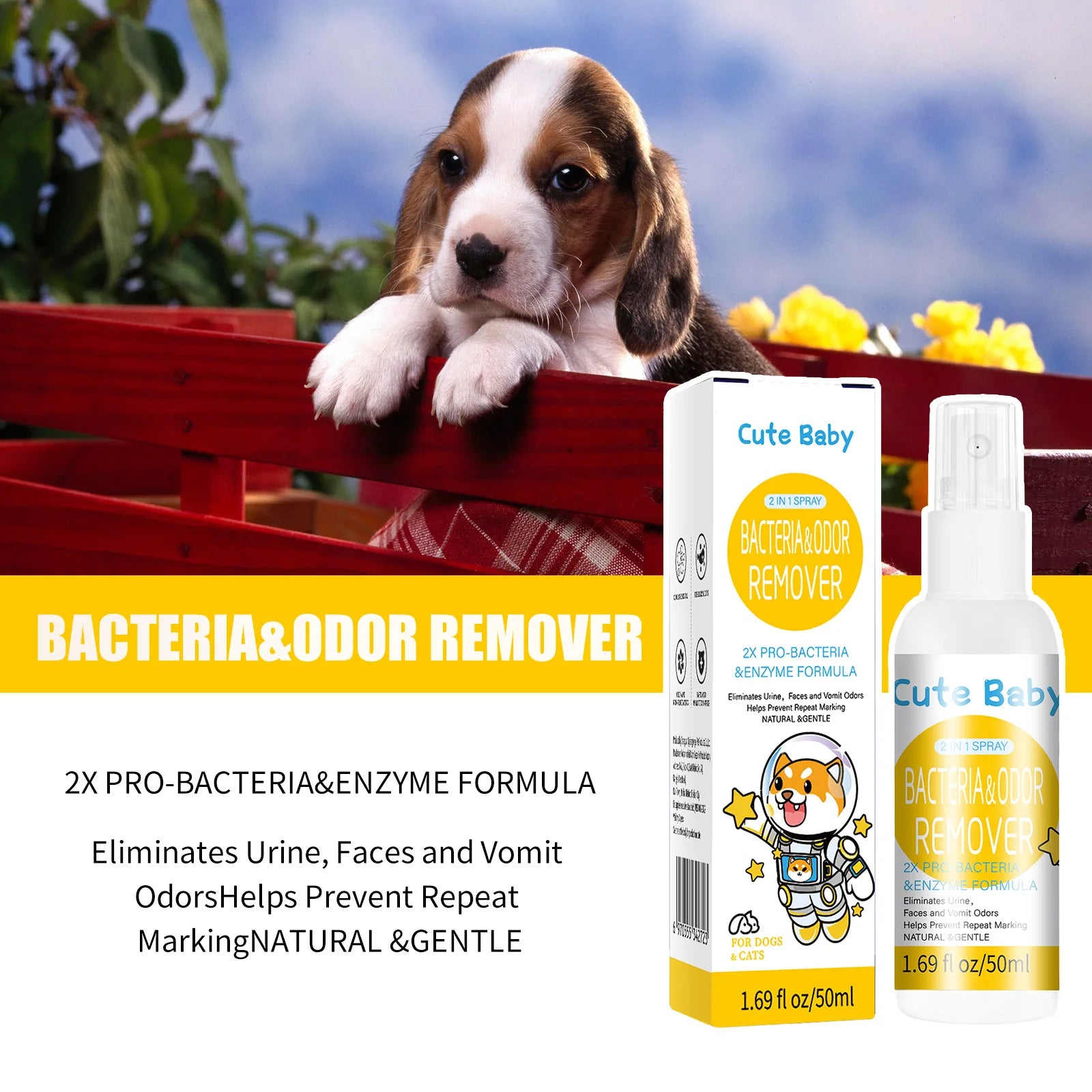 Pet deodorant spray cat litter
