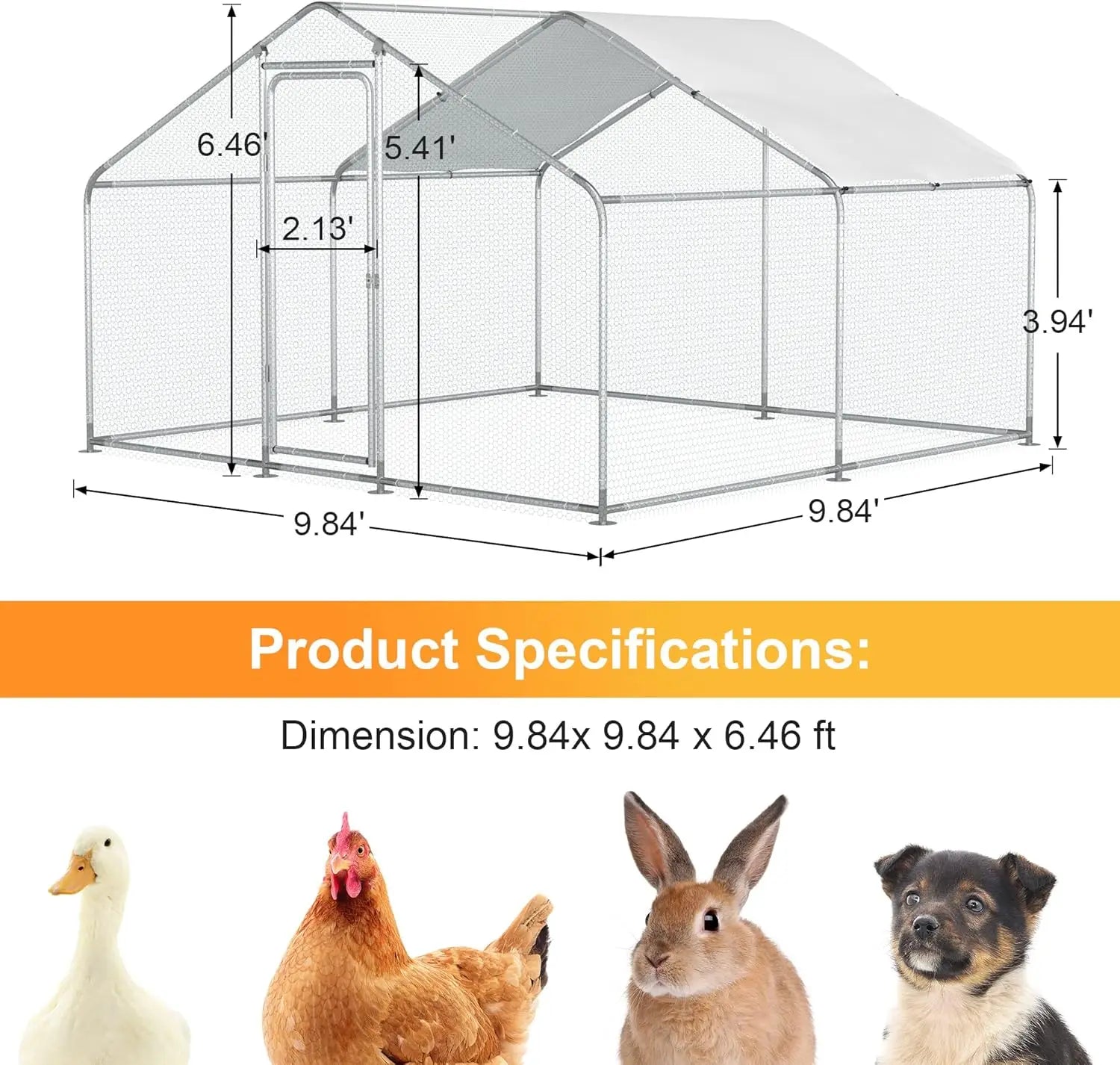 Chicken Coop Large Metal Run