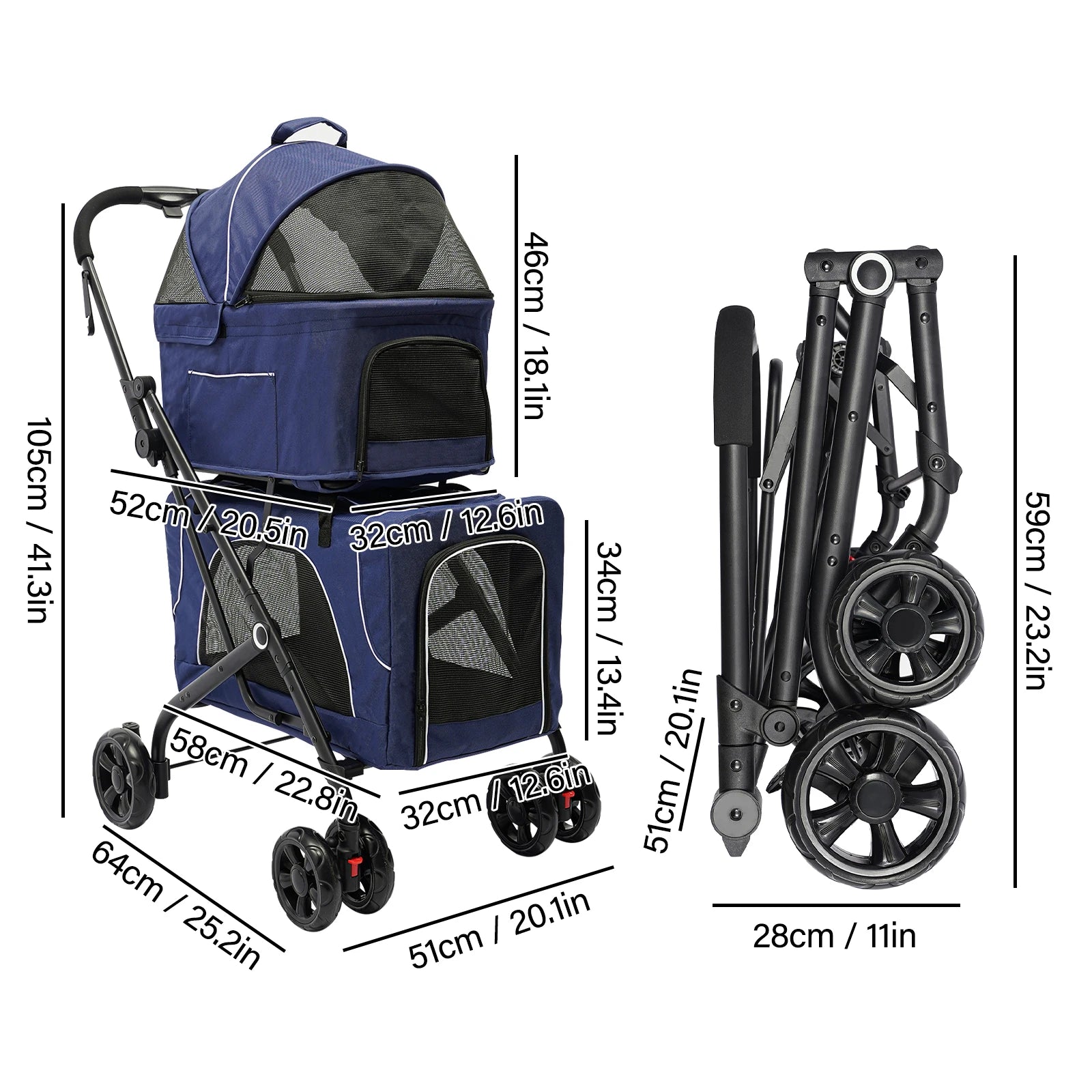 Stroller Dog Cat for Travel Camping