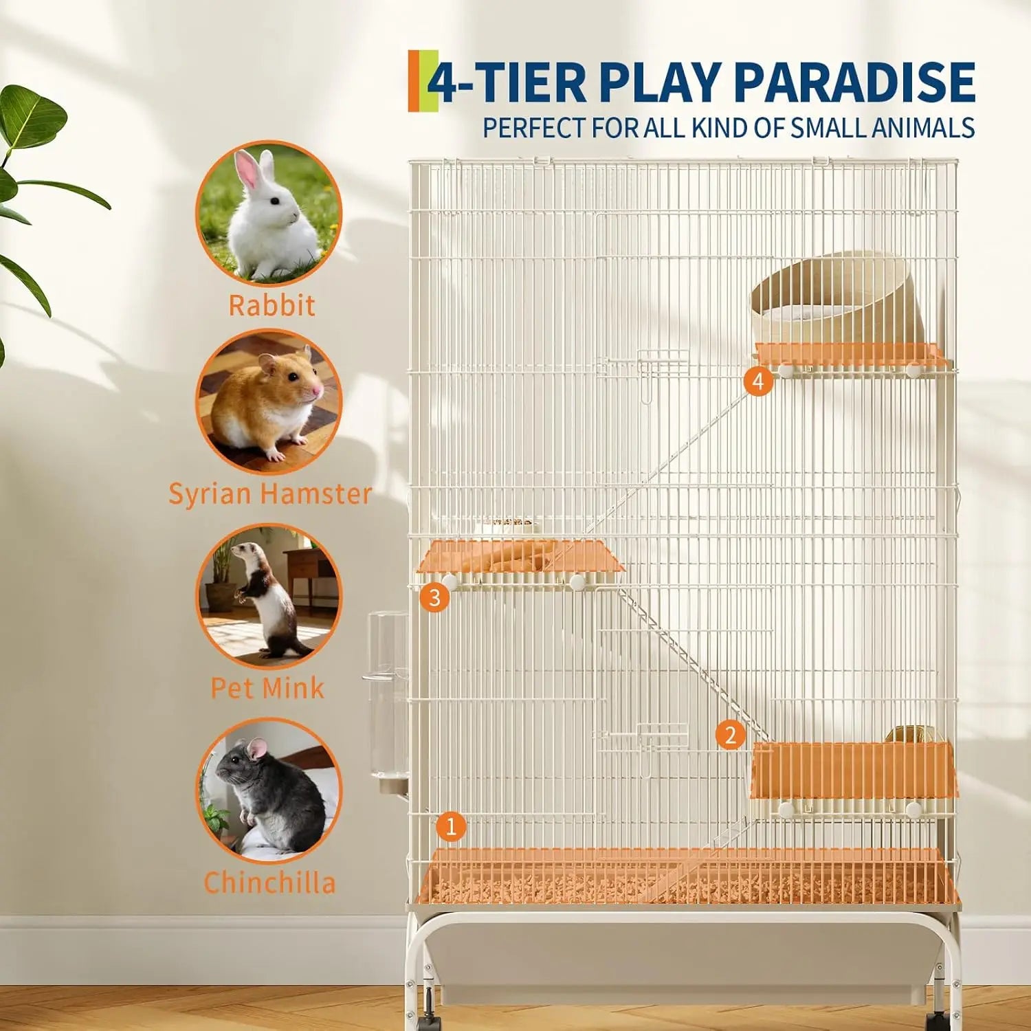 Small Animal Cage with Wheels