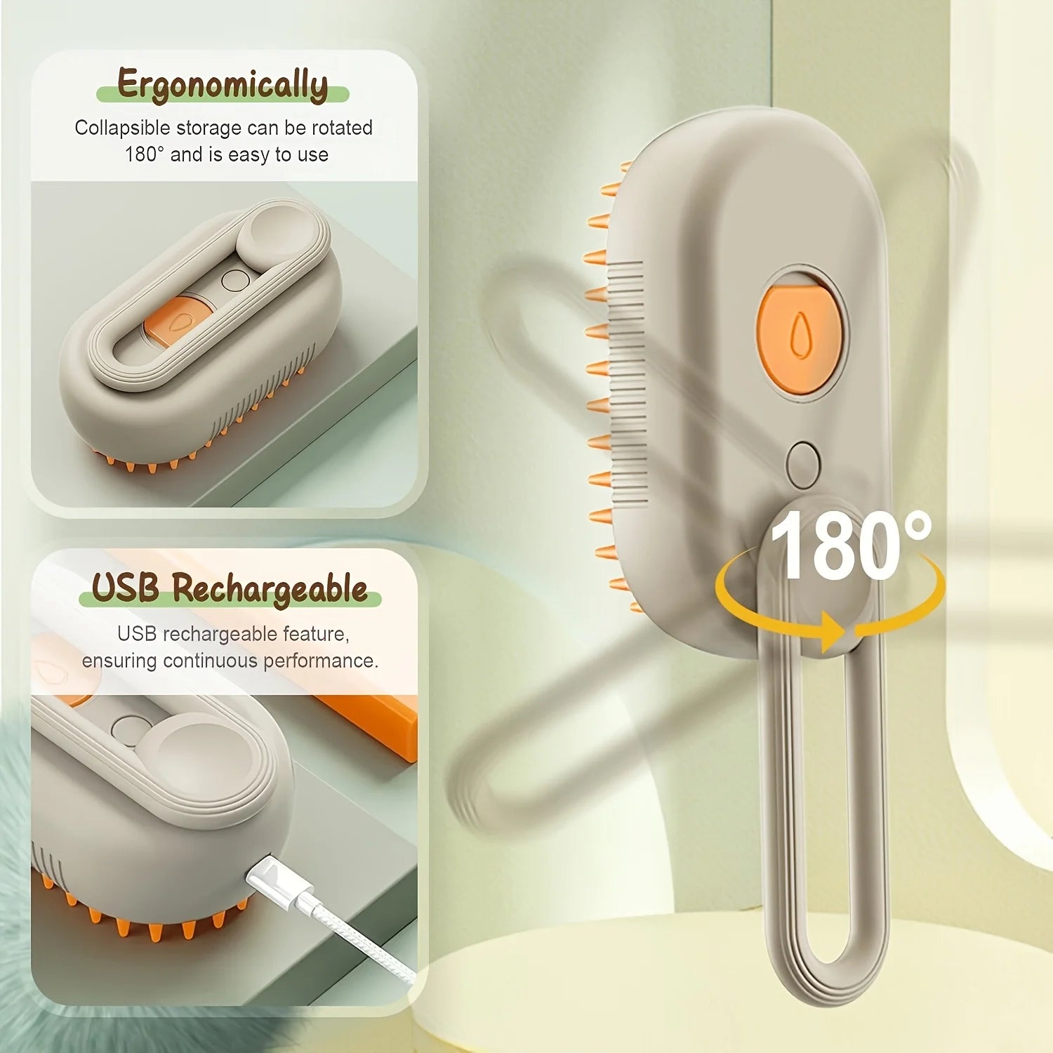 Self-Cleaning Grooming Brush