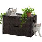Rattan Cat Litter Box Enclosure