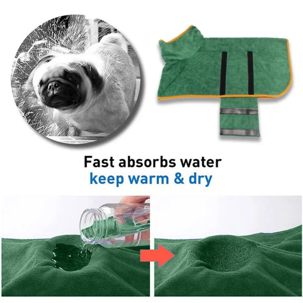 Dog Bathrobe Bath Absorbent Soft Towel