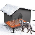 Cat House with Heating Pad Bed