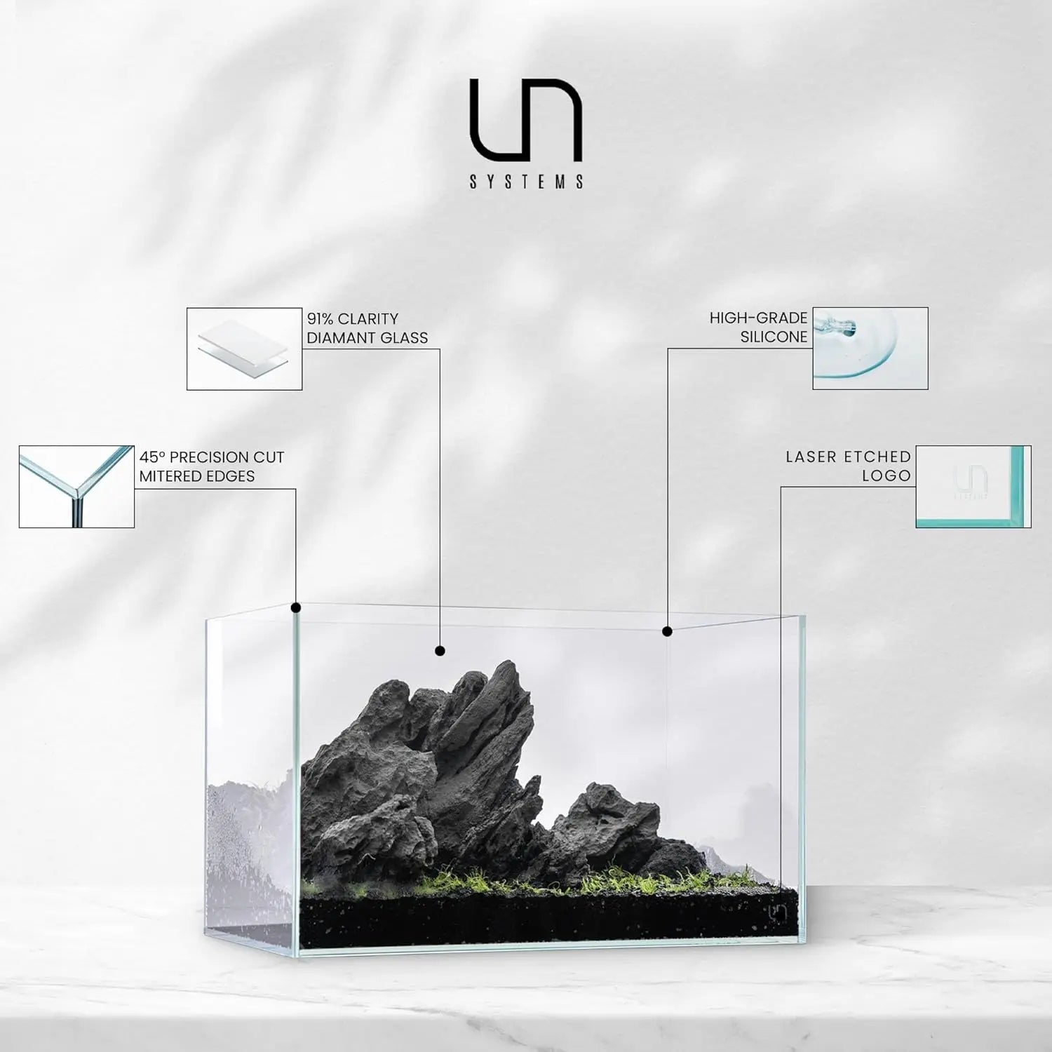 Clear Low Iron Glass Rimless Aquarium