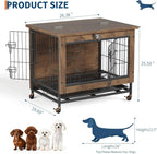 Rustic Dog Crate with Wheels