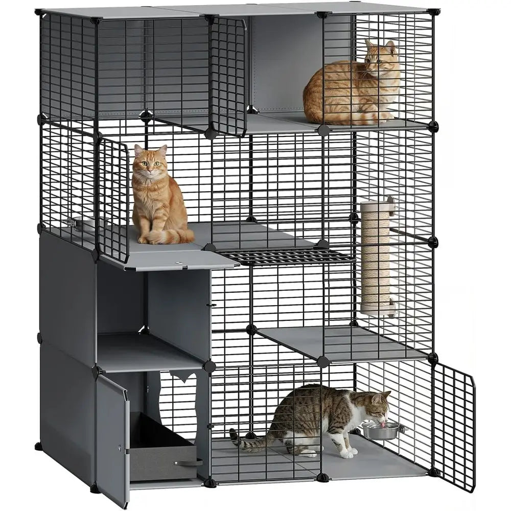 4-Tier Cat Enclosure/Litter Box