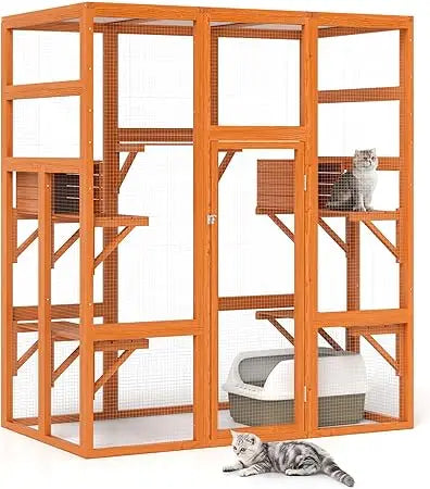 71-In. Wooden Cat Enclosure