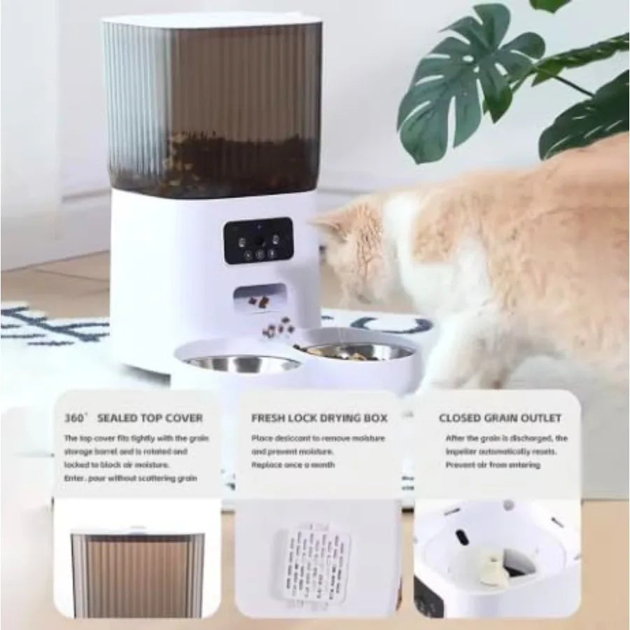 WiFi Automatic Cat Feeder with Double Bowls