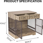 Dog Crate with 2 Drawers, 35.1"