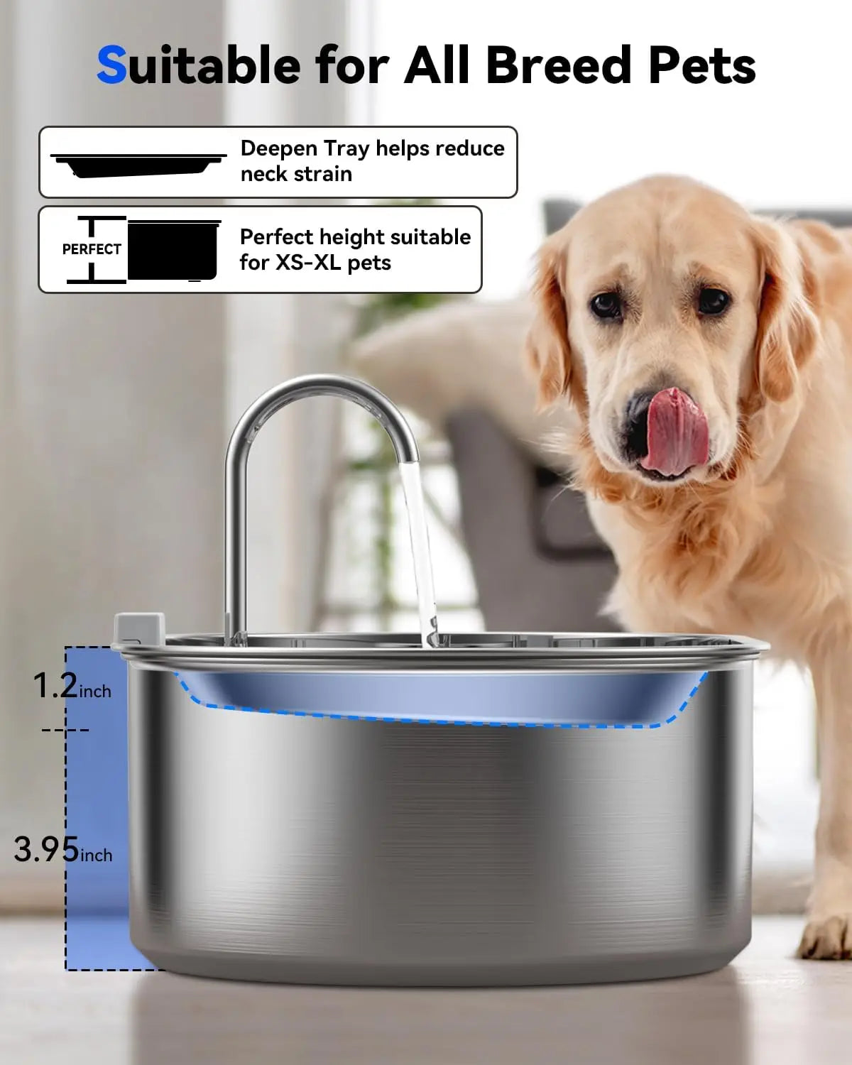 Stainless Steel Pet Water Fountain