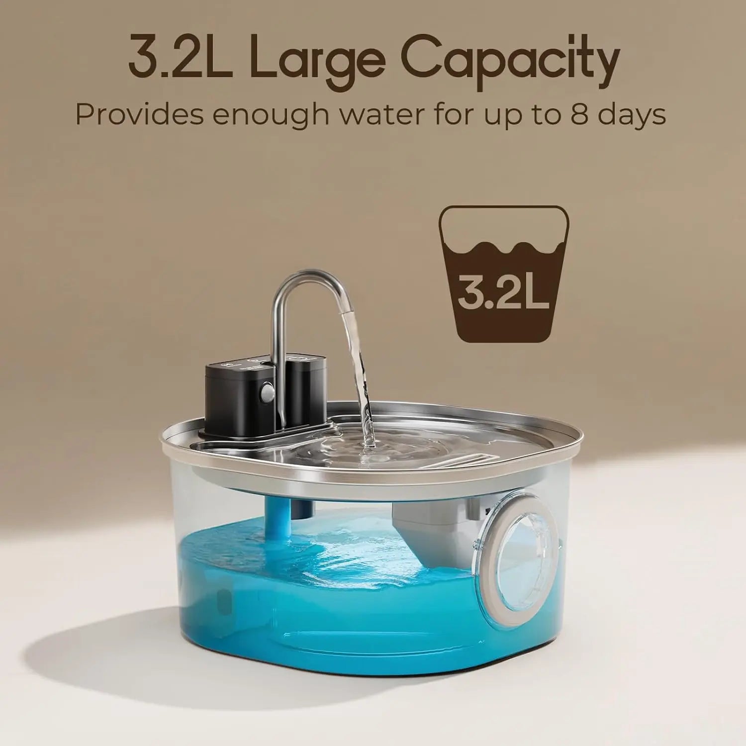 Stainless Steel Wireless Water Fountain