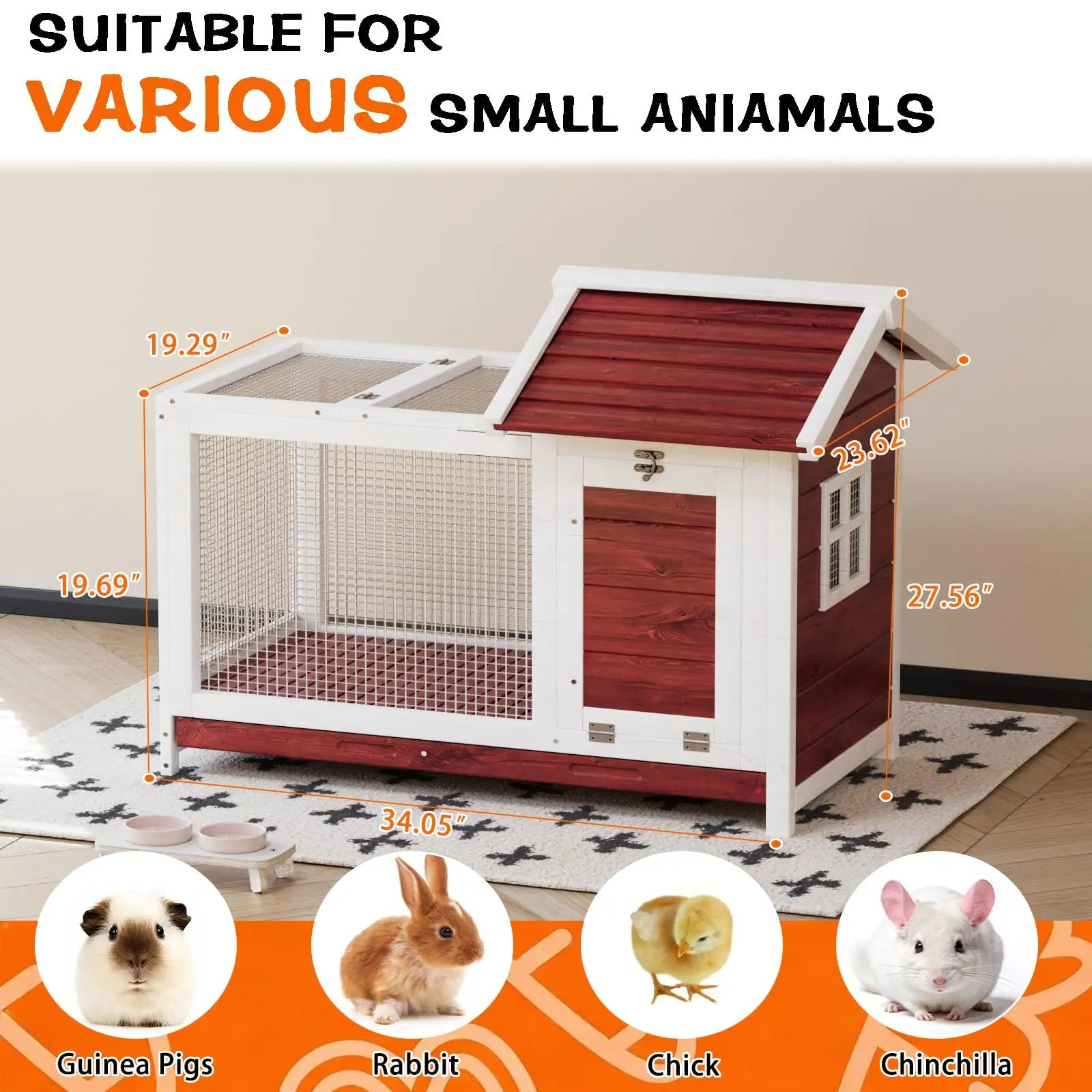 Outdoor Wooden Rabbit Hutch